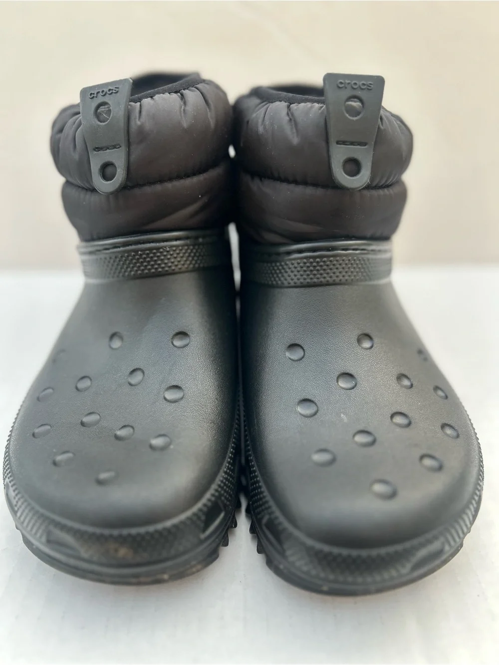 Crocs Classic Neo Puff Shorty Winter Boots Black Lined Ankle Booties Size 7
